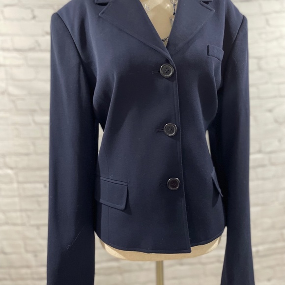 Ralph Ralph Lauren Navy blazer size 14 ~ Tailored to Style 100% Wool Made in USA - Picture 2 of 5
